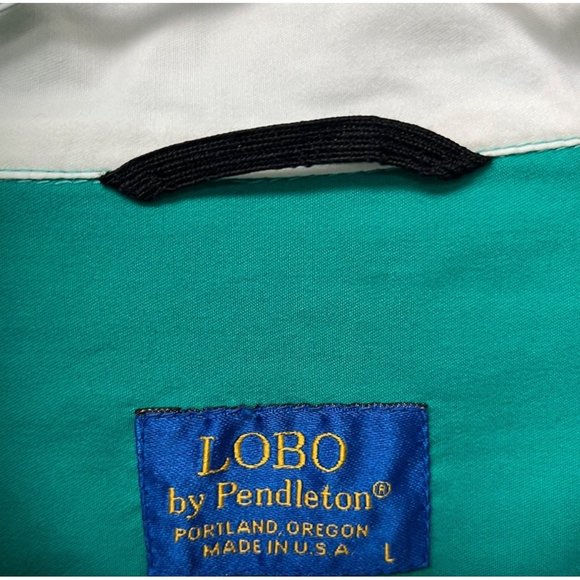 Vintage SIZE L Pendleton Lobo Unlined Green Retro Windbreaker Jacket - Picture 3 of 9